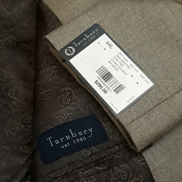 Turnbury Beige silk wool sport jacket coat 44 L